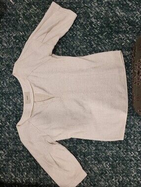 Humanoid Cream 3/4 Linen Blend Top